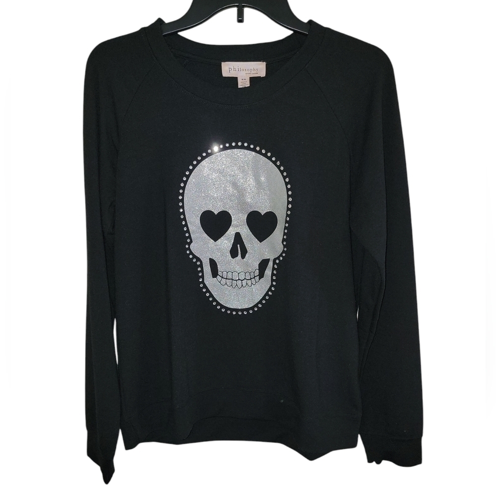 Philosophy size medium Black Skull Sweater NWT!